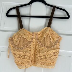 Free People orange corset style top